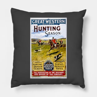 Vintage Travel Posters - Fox Hunting Pillow