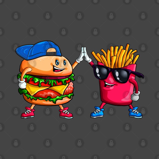 Cool High Five Hamburger Fries Friends Funny Combo Snacks  by Blink_Imprints10