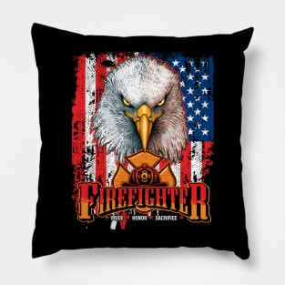 Firefighter Eagle Flag Pillow