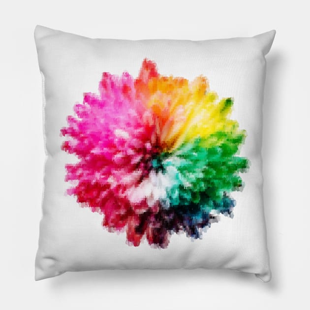 Vivid Surrealistic Flower: A Colorful Masterpiece Pillow by Lighttera