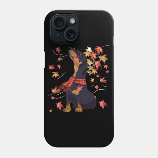 Maple Dog Leaf Fall Hello Autumn Funny Dachshund Lover Phone Case