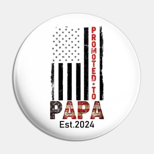 Promoted to Papa Est. 2024 Pin