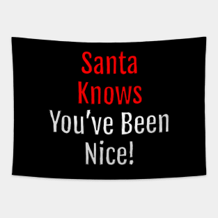 Santa Knows You've Been Nice - Christmas charm (Black Edition) Tapestry