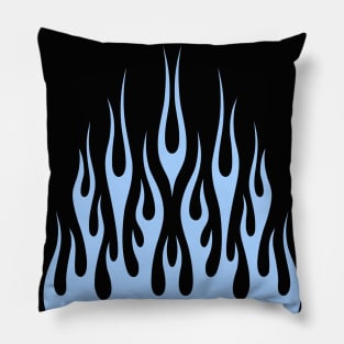 Black and Blue Flames Pillow