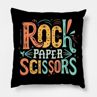 Rock Paper Scissors Art Design with Hand Pillow