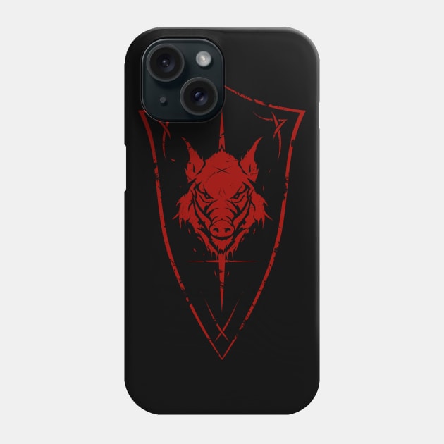 Wild Boar Shield Logo Phone Case by chriskar