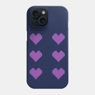 Pixel hearts pattern. Phone Case