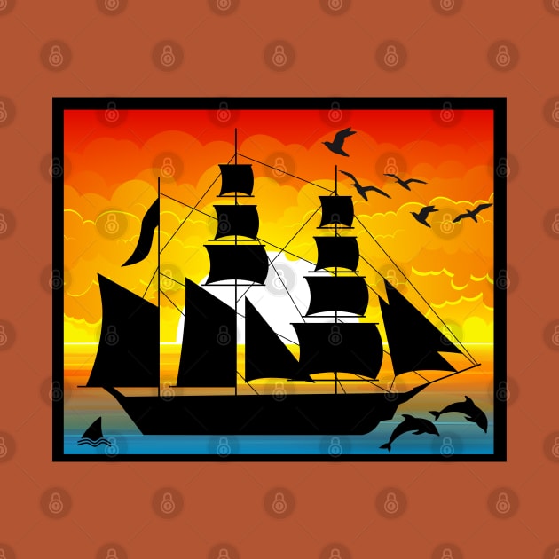 Sailing at sunset by Blue Butterfly Designs 