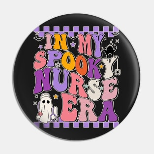 Vintage In My Spooky Nurse Era Halloween Scary Horror Pin