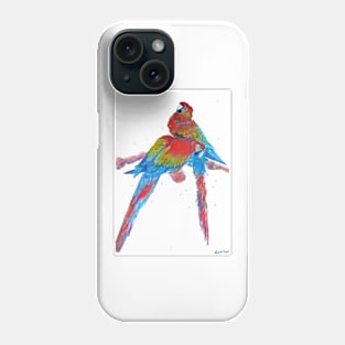 Macaw Watercolour Painting Pair Sitting on Branch Phone Case