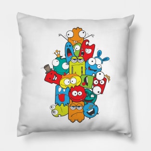 A gang of cartoon characters Pillow