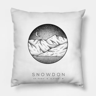 Snowdon Mountain Dotwork, Snowdonia Wales Pillow