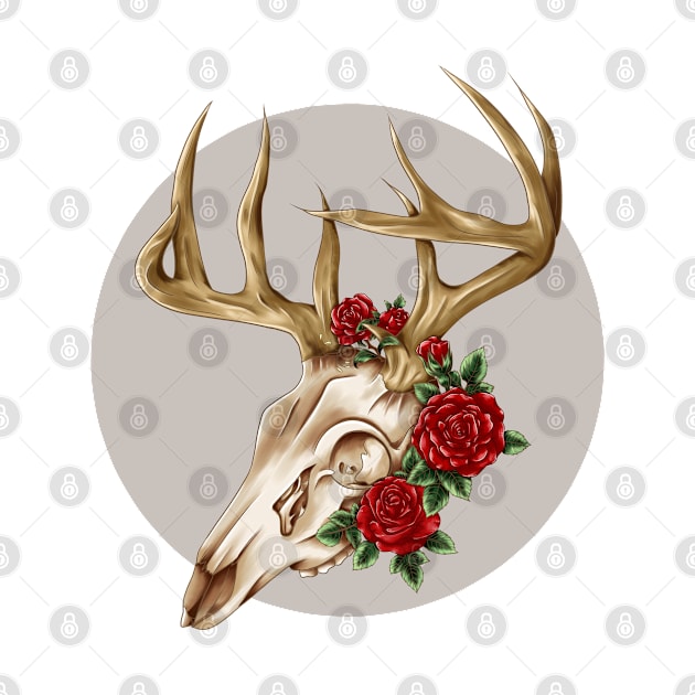 Aesthetic Deer Skull by Bex Taylor Design