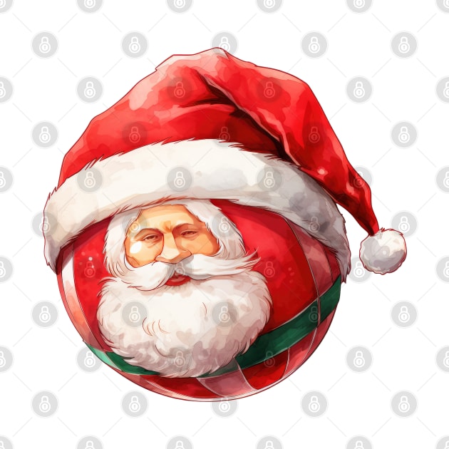 Christmas Volleyball in Santa Hat by Chromatic Fusion Studio