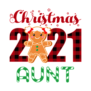 Christmas 2021 Aunt Gingerbread Matching Family Pajamas T-Shirt