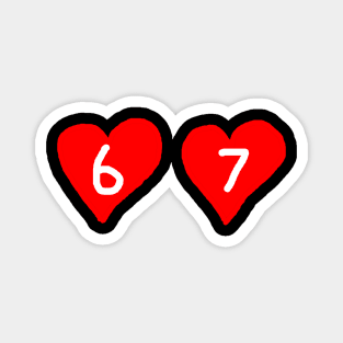 67 Love Hearts Magnet