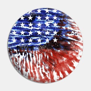 4th of July tie-dye flag Pin