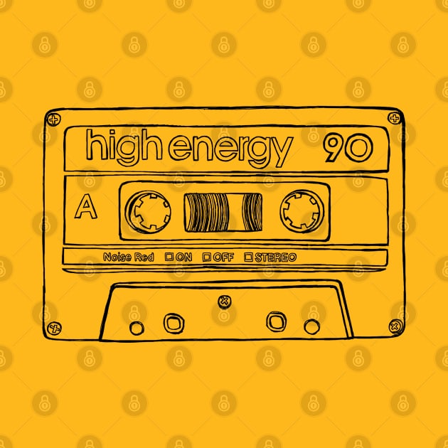 Cassette Tape, High Energy 90 Tape by badlydrawnbabe