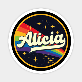 Alicia // Rainbow In Space Vintage Style Magnet