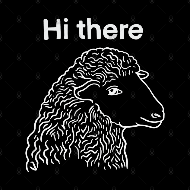 Cute Sheep saying Hi There - Drawing for Vegan and Vegetarian Cuties by isstgeschichte