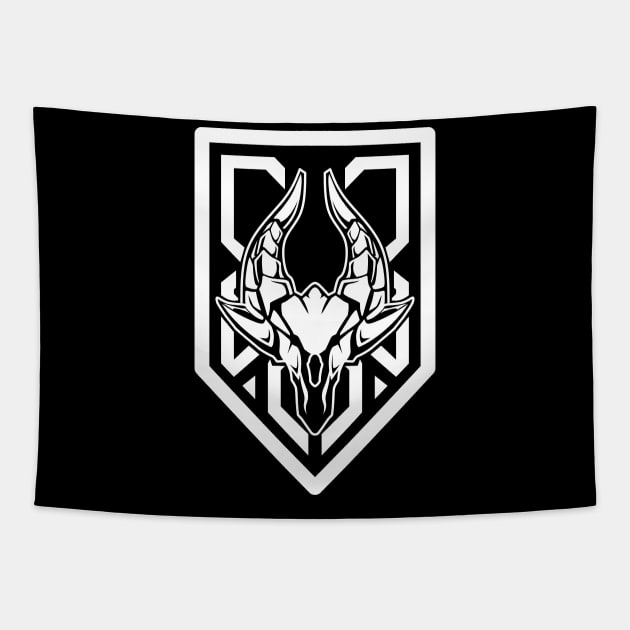 simple dragon head bone ornament Tapestry by eleazarion