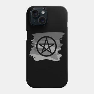 Pagan Pentagram Grey Paint Witch Magick Phone Case