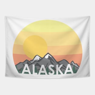 Alaska Cruise With Mountains and Sunset Tapestry