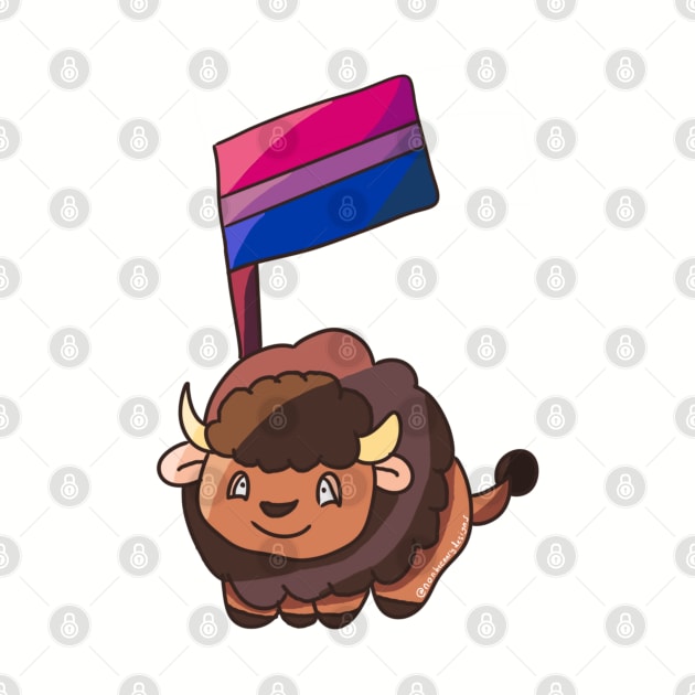 Bisexual Pride Flag Bison by nonbeenarydesigns