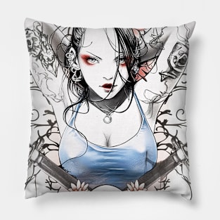 Geishas and Bushido, Eastern Culture Graphic T-shirt 24 Pillow