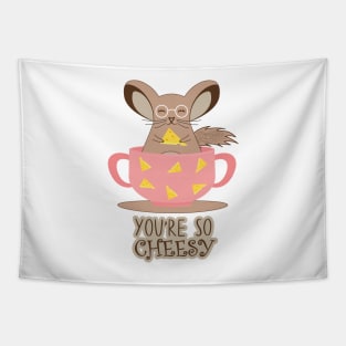 You're so Cheesy-Cute Chinchilla Tapestry