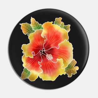 Hibiscus Garden on Forest Green Pin