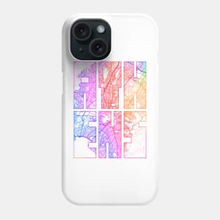 Athens, Greece City Map Typography - Colorful Phone Case