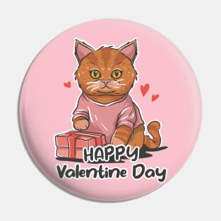 Cat Celebrate Valentine Day Pin