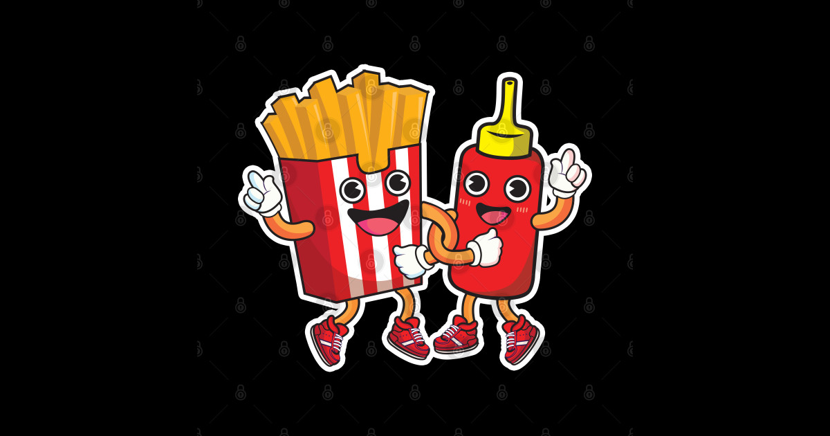 Fries & Ketchup Fries TShirt TeePublic