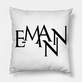 E-MANN Logo (Black) Pillow