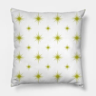 Avocado Green Atomic Starburst Mid-century Pattern Pillow