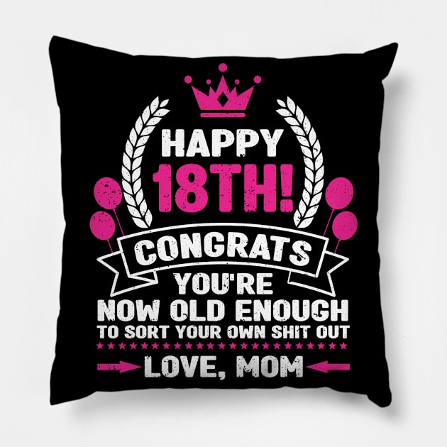 Legally Adult 18 Birthday Happy 18th Birthday Pillow by IngeniousMerch