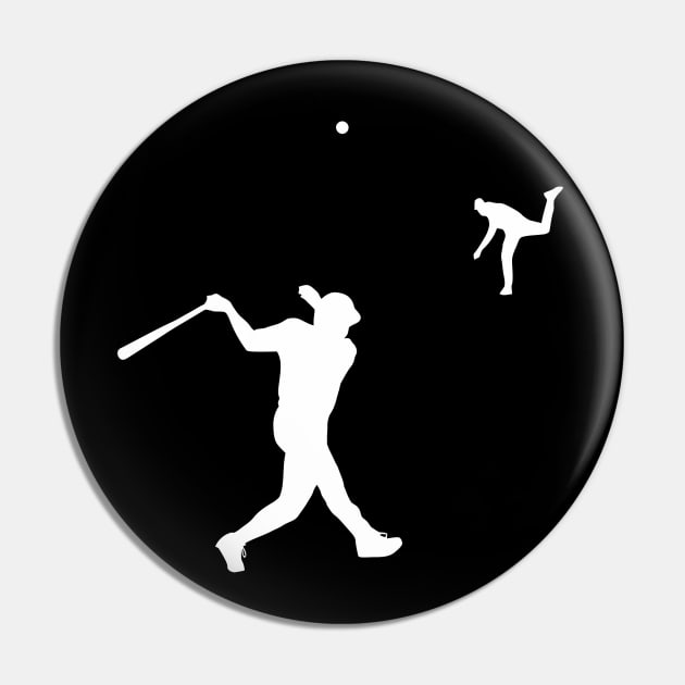 Long Ball Minimalist Batter Ball Baseball Hitter Home Run Pin by TeeCreations