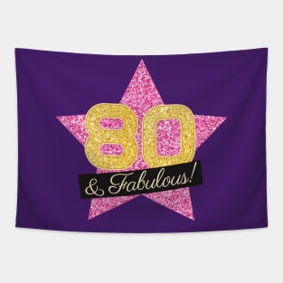 80th Birthday Gifts Women Fabulous - Pink Gold Tapestry