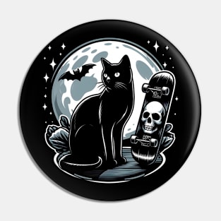 Skateboard cat Pin