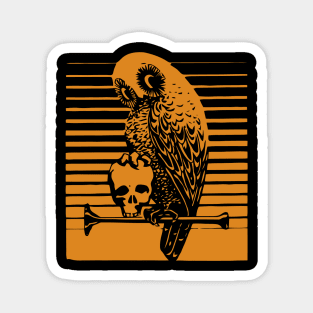 Owl and Skull Magnet