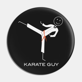 Funny Mens Orange Belt Karate Pin