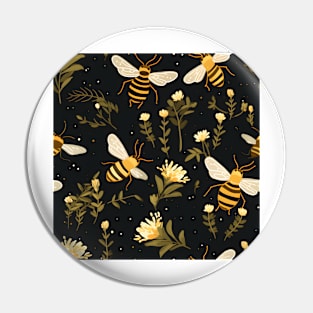 Honeycomb and Bee Pattern 4 Pin