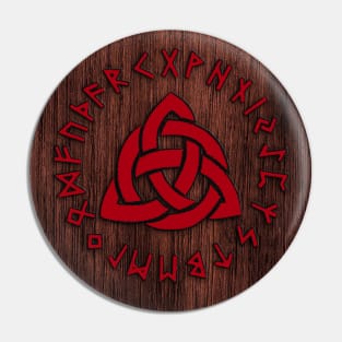 Wooden Celtic Knot Runes Pin