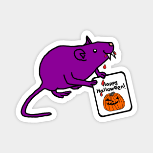 Vampire Horror Rat with Halloween Card Magnet