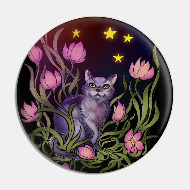 A Fallen Star Cat Pin by Alex KUJAWA