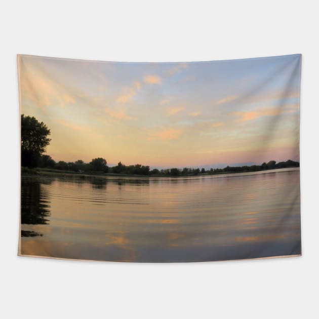 Evening Sky - Rondeau Bay, Ontario, Canada Tapestry by MaryLinH