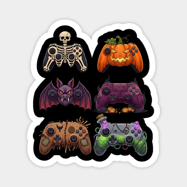 Halloween Monster Gaming Controller Grid Design Magnet by Designed By Marty