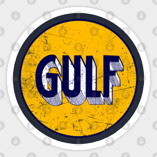 Gulf Vintage Oil Company Gulf Oil Retro Logo Car Lubricant Adesivo Teepublic It