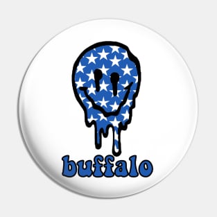 buffalo drippy smiley Pin